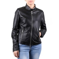 Кожаная куртка женская Baldinini S1126 черная 46 RU