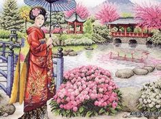 Набор для вышивания Японский сад 40 x 30см арт. 5678000-01024 MAIA