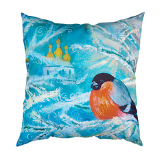 Сирень Декоративная подушка Снежные забавы Цвет: Голубой (40х40)