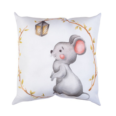 Сирень Декоративная подушка Символ 2020 года Цвет: Белый (40х40)