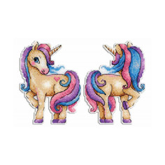 Набор для вышивания на пластиковой канве Волшебный единорог 12 х 19см арт. Р-317 МП Студия