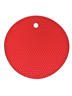Силиконовая подставка под горячее, круг CoolKitchen TDK021RED