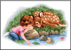 Набор для вышивания Rogoblen гобелена `Отдых у воды` (18 х 26 см)