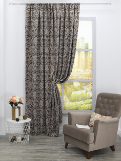 Штора Amore Mio Жаккард базовый 1,45x2,7 1 шт. Кофейный