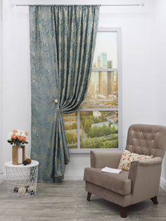 Штора Amore Mio Жаккард Classic 2,0x2,7 1 шт. Бирюзовый