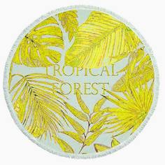 Круглое пляжное покрывало (полотенце) Tropical Forest 150 cм микрофибра PLT