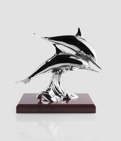 Скульптура "Пара дельфинов" с посеребрением Exetera Argenti 46-415225
