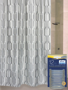Комплект штора для ванной и кольца BATH PLUS akch1843