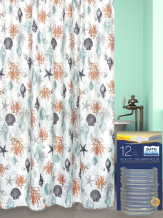 Комплект штора для ванной и кольца BATH PLUS akch17127