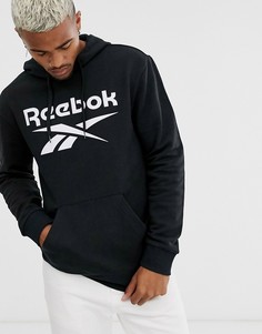 Худи черного цвета с векторным логотипом Reebok-Черный