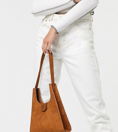 Эксклюзивная коричневая сумка на плечо из искусственной замши Glamorous-Коричневый