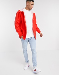 Красная легкая куртка с капюшоном Rains-Красный