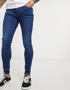 Темно-синие джинсы с напылением River Island-Синий