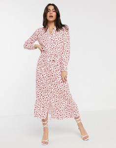 Платье-рубашка макси с принтом сердец Vila-Мульти