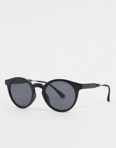 Черные круглые солнцезащитые очки с металлической отделкой A.Kjaerbede-Черный