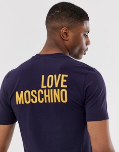 Футболка с принтом на спине Love Moschino-Темно-синий