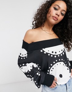 Топ с открытыми плечами и принтом ASOS MADE IN KENYA-Мульти