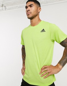 Футболка лаймового цвета с логотипом adidas Training-Зеленый