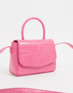 Розовая сумка через плечо из искусственной крокодиловой кожи Glamorous-Розовый