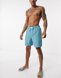 Синие шорты для плавания с защипами ASOS DESIGN-Синий