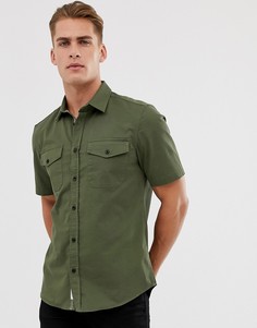 Рубашка цвета хаки в стиле милитари River Island-Зеленый