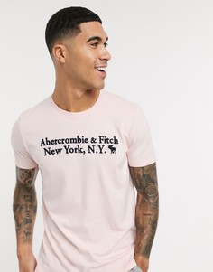Розовая футболка с логотипом Abercrombie & Fitch-Розовый