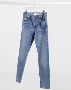 Синие потертые джинсы скинни плотностью 12,5 унции ASOS DESIGN-Синий