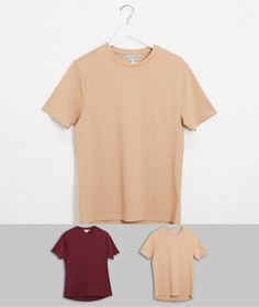 2 обтягивающие футболки с закругленным краем Another Influence-Мульти