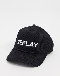 Черная бейсболка с логотипом Replay-Черный