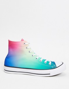 Сине-розовые высокие кеды с эффектом омбре Converse chuck taylor all star-Розовый
