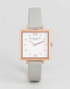 Серые часы с большим квадратным циферблатом Olivia Burton-Серый