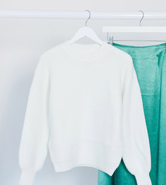 Джемпер с круглым вырезом и пышными рукавами ASOS DESIGN Tall-Бежевый
