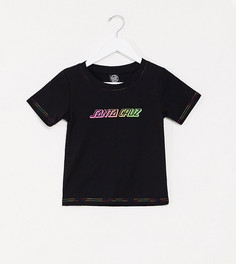 Черная футболка с разноцветными строчками Santa Cruz эксклюзивно для ASOS-Черный