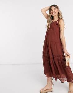 Свободное платье макси с завязками на плечах Vero Moda-Фиолетовый