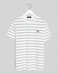 Белая футболка в полоску Fred Perry-Белый