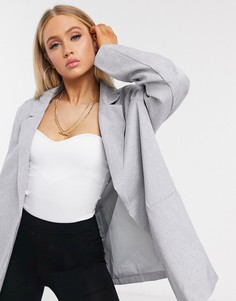 Свободный пиджак в винтажном стиле в тонкую полоску Public Desire-Серый