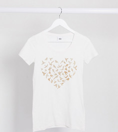 Белая футболка с принтом сердца Mamalicious-Белый Mama.Licious