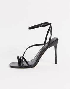 Черные босоножки на каблуке Topshop-Черный