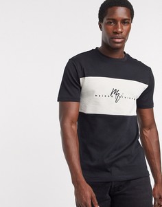 Черная футболка с надписью "maison riviera" River Island-Черный