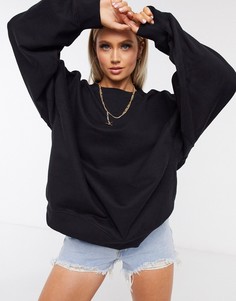 Черный oversized-свитшот с дизайном "кокон" ASOS DESIGN