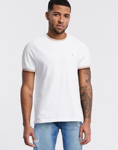 Белая футболка из пике с окантовкой Farah-Белый