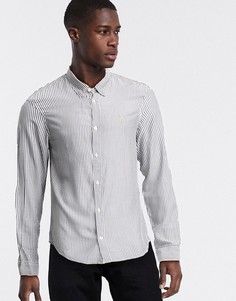 Белая рубашка с длинными рукавами и контрастными полосками AllSaints-Белый