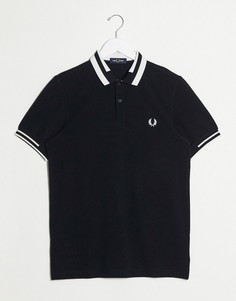 Черное поло с кантом Fred Perry-Черный