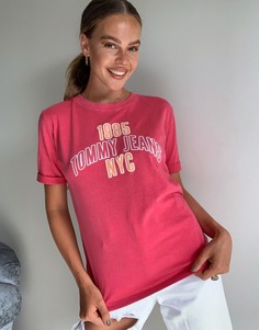 Ярко-розовая футболка с принтом в стиле 90-х Tommy Jeans-Розовый