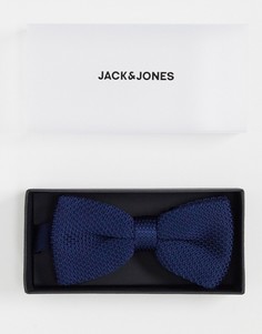 Темно-синий трикотажный галстук-бабочка Jack & Jones