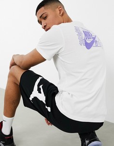 Белая футболка с принтом Nike-Белый