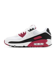 Белые кроссовки с красными вставками Nike Air Max 90-Белый