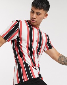 Футболка с розовыми вертикальными полосками Only & Sons-Розовый