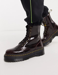 Красные кожаные ботинки на платформе Dr Martens-Красный