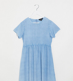 Свободное джинсовое платье мини Wednesdays Girl-Синий